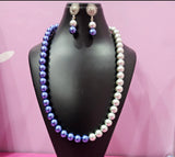 DUEL COLOURED SHELL PEARL NECKLACE SET