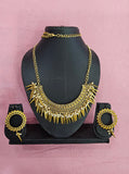 GOLDEN AURA OXIDISED NECKLACE AND EARRINGS SET