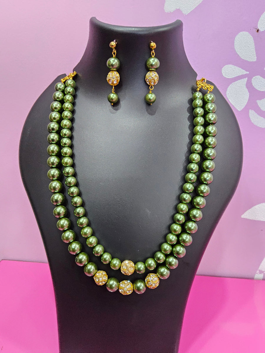 DOUBLE LINE SHELL PEARL SET