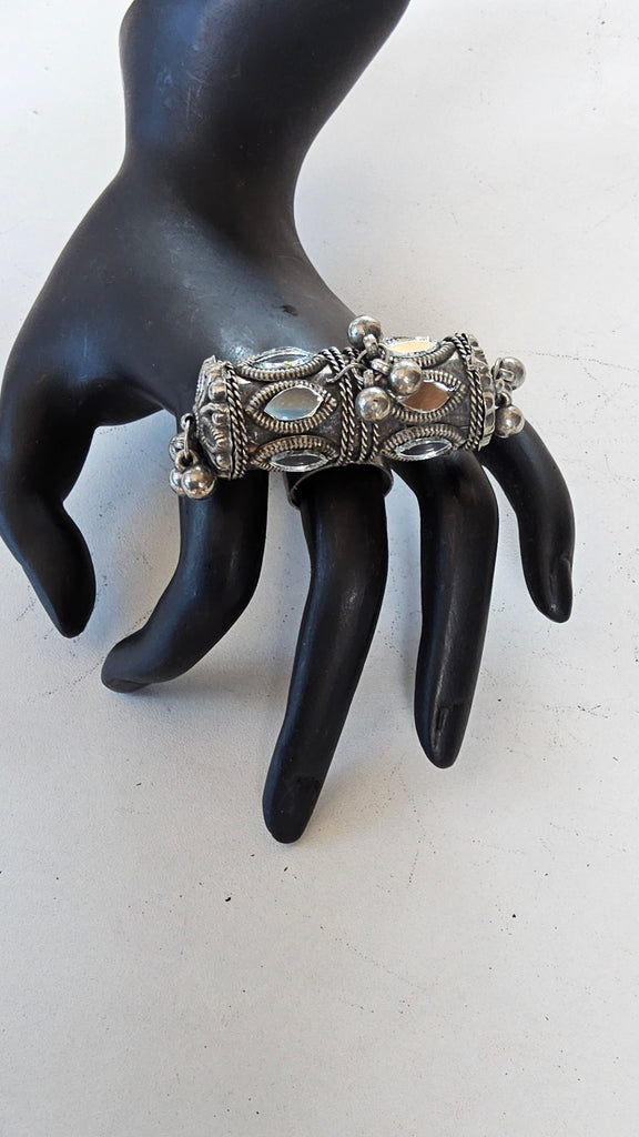 Onyx Chic: Black Polish Metal Finger Rings