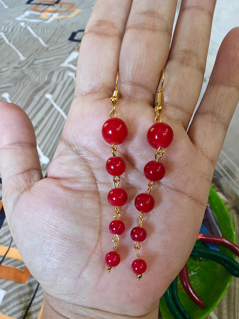 RED LONG EARRINGS