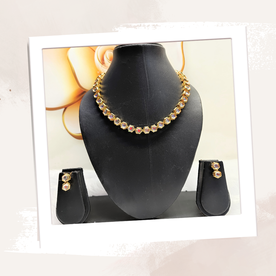 Kundan Neckline Necklace - Hex